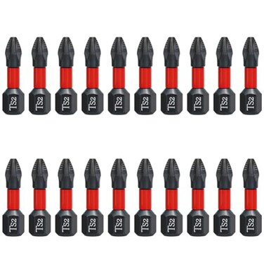 Teocpai 20PCS 25mm Phillips Screwdriver Bits PH2 Magnetic Screwdriver Bit AntiSlip Phillips 2 Impact Driver Bits 14 Inch Hex Shank TS2 Screw Driver Bits