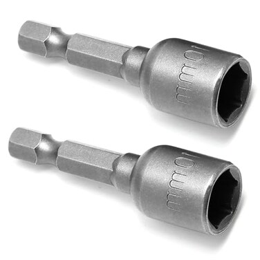 Hordion 2 Pcs Hex Nut Driver Bits 10mm 14 Hex Shank QuickChange Power Nut Driver for Electric Drill