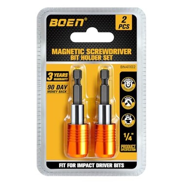 boen 2PCS Magnetic Drill Bit Holder 25 Quick Change Drill Extension 14 Hex Shank for Impact Driver Screwdriver Bits Use