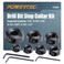POWERTEC Drill Bit Stop Collar Set 7 Piece Set Adjustable Drill Bit Depth Stopper with Allen Wrench Bits Stop with Imperial System Size Markings 18 316 14 516 38 716 12 72294