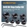 POWERTEC Drill Bit Stop Collar Set 7 Piece Set Adjustable Drill Bit Depth Stopper with Allen Wrench Bits Stop with Imperial System Size Markings 18 316 14 516 38 716 12 72294