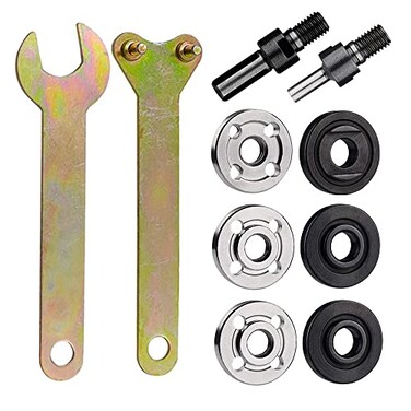 Mesee 6 in 1 Electric Drill Conversion Angle Grinder Adapter Connecting Rod Kit 6mm 10mm Arbor Mandrel Adapter with Spanner Variable Shaft Coupler Converter Tool