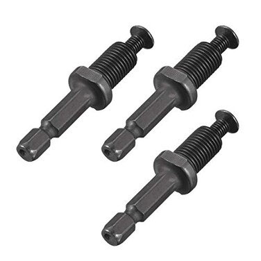 uxcell Drill Chuck Adapter 3824UNF Thread Keyless Drill Chuck Adapter Hex Shank for Impact Driver 3pcs