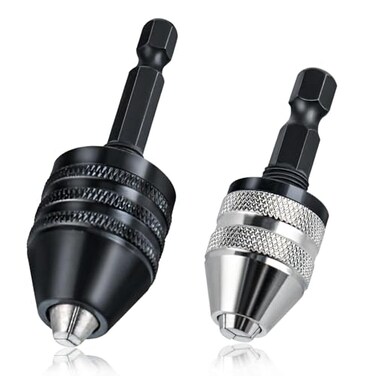 LEONTOOL 2Pcs Drill Chuck Adapter 14 Inch Hex Shank Keyless Drill Chuck for Impact Driver 0336mm 068mm Quick Change Adapter Power Screwdriver Drill Adapter for Impact Drill Tool Attachment