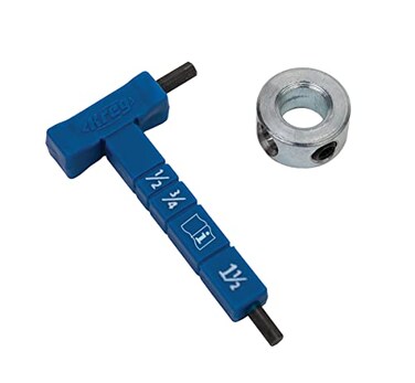 Kreg KPHA330 EasySet Stop Collar Material Thickness GaugeHex Wrench Kit