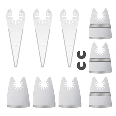 9pcs Oscillating Scraper Blades for caulk adhesive sealant removal Universal Multi tool Quick Release 3pcs Rigid Scraper 3pcs Flexible Scraper 3pcs tapered scraper