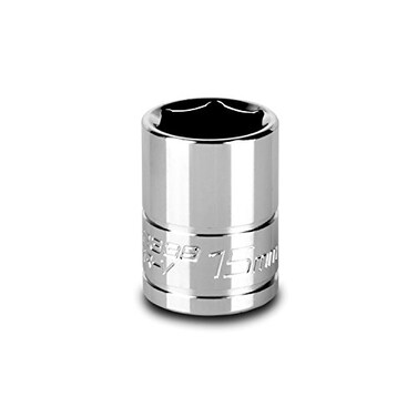 Capri Tools 15 mm Shallow Socket 38Inch Drive 6Point Metric
