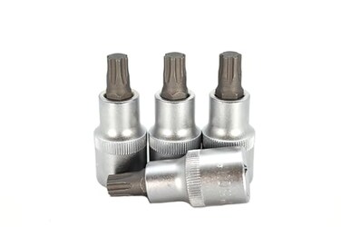 TEMO 4 pc Torx Plus 50IP 2 inch Long Bit Socket 12 inch Square Drive Auto Repair Impact Ready Tool