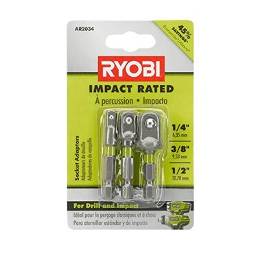 RYOBI AR2034 Impact Rated Socket Adaptor Set 3Piece