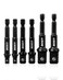 BOEN Impact Grade Socket Adapter Set 6PCS Drill Bit Adapter with Bit Holder Sizes 14 38 12 14Inch SAE Hex Shank CrV with Black Phosphate Finish