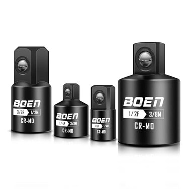 BOEN 4 Piece Impact Socket Adapter Set and Reducer Set 14 38 12 Drive Socket Adapter Set SAE Impact Adapter Conversion Set for Impact Driver Wrench CrMo Steel