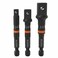 Klein Tools 65030A 3Piece Impact Driver Socket Adapter Set 3Inch QuickConnect Extensions Knurled Grip HighVisibility 14 38 and 12Inch Square Drive Adapters