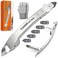 THINKWORK Caulking Tool Kit 4 in 1 Caulk Remover Tool Stainless Steel Caulk Tool for Kitchen Bathroom Window Sink Tile Joint Silver