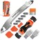 THINKWORK Caulking Tool Kit 4 in 1 Caulk Remover Tool Stainless Steel Caulk Tool for Kitchen Bathroom Window Sink Tile Joint Silver