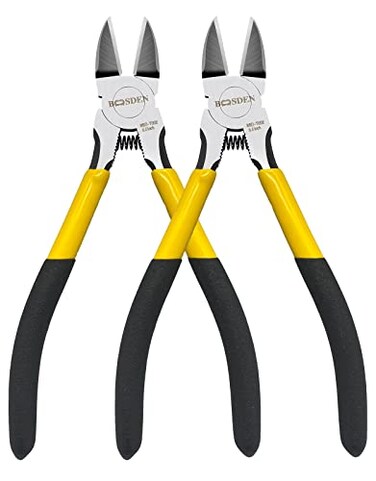 BOOSDEN 65 Wire Cutters 2 Pack Precision Side Cutter Spring Loaded Cutting Pliers Dikes for Artificial Flowers Crafting