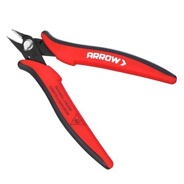 ARROW Micro Wire Cutters 5 Precision Flush Cutters with Streamlined Handle and UltraSharp Cutting Edge Side Diagonal Flush Cut Pliers for Electronics Jewelry Crafts Zip Ties and Soft Wires