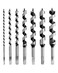 QWORK Auger Drill Bit Set 7 Piece Set 9 Auger Bit Set Hardened Alloy Steel Ship Auger Bit Creates Deep Clean Hole Precise Drilling for Wood Drilling
