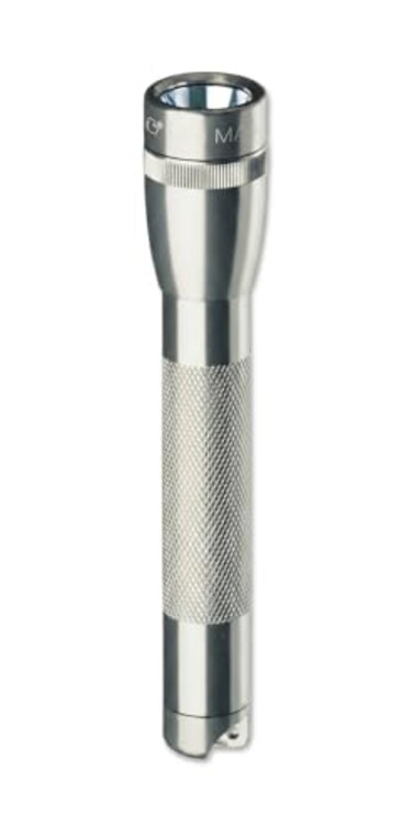 MagLite Mini Incandescent Flashlight Compact WaterResistant Twist OnOff 2Cell AA BatteryPowered with Holster Gray