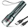Rechargeable Flashlights High Lumens G1000 Super Bright Flash Light Grey Small Zoomable LED Flashlight with 3 Lighting Modes Portable Tactical Flashlight for Camping Essentials Battery Included