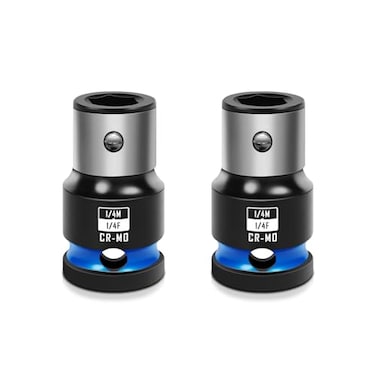 BLACKROBOT 2PCS Impact Bit Holders 14 Inch Square Drive to 14 Inch Hex Socket Adapter for Impact Wrench