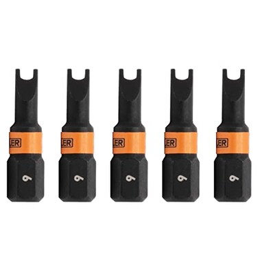 Spanner 6 Impact Driver Bit Railer Snake Eye 6 S2 Steel 1 Inch Spanner Insert Bits 5 Pack