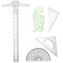Frienda 5 Pieces Drafting Tools 12 Inch TSquare Ruler Plastic Transparent Drawing Ruler 180 Degree Protractor 2 Triangles and a French Curve for Students and Engineering Drawing