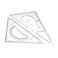 Utoolmart 20cm Large Triangle Ruler Square Set Plastic Triangular Scale Architectural Ruler for Students Homeschoolers Architects Engineers