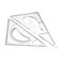 Utoolmart 20cm Large Triangle Ruler Square Set Plastic Triangular Scale Architectural Ruler for Students Homeschoolers Architects Engineers