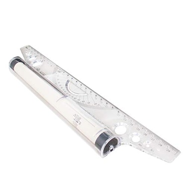 Utoolmart Rolling Parallel Ruler 12 inch Balancing Scale MultiPurpose Drawing Measuring Tool for Drawing Parallel Lines Circles Angles 1pcs