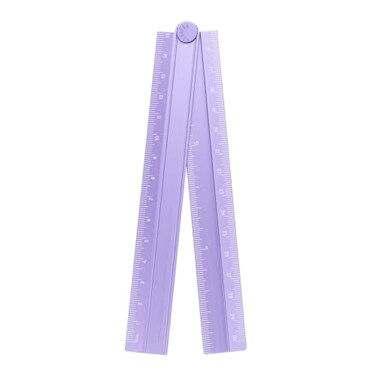 HARFINGTON Folding Straight Ruler 30cm Metric Aluminum Alloy Protractor Foldable Angle Ruler Geometric Measuring Tool with Angle Line for Architects Artists Office Lavender Purple
