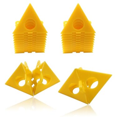 Moicstiy 50 Pack Pyramid Plastic Painting Stand Mini Cone Paint Stands Paint Canvas Support Stands for Canvas Painter ElevatedYellow
