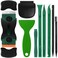 Tallew 9 Pcs Plastic Scraper Tool Sticker Plastic Razor Blade Scraper Plastic Pick Plastic Non Scratch Tool Putty Knife for Window Floor Label Removal Paint CleaningGreen