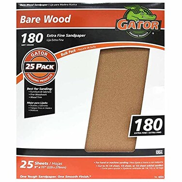Gator 9 x 11 Bare Wood Sanding Sheets 180 Grit 25 Pack