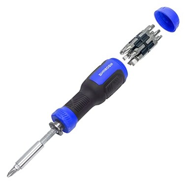 SHARDEN Multibit Screwdriver 13in1 Screw Driver Set Adjustable Extension Screwdriver Multitool All in One with Torx Security Flat Head Phillips Hex Square and 14 Nut Driver