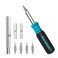 DURATECH Screwdriver Multi Bit 11in1 Screw Driver Nut Driver Set Premium S2 Steel Bits Portable Screwdriver with Phillips Slotted Torx Square Bits