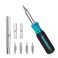 DURATECH Screwdriver Multi Bit 11in1 Screw Driver Nut Driver Set Premium S2 Steel Bits Portable Screwdriver with Phillips Slotted Torx Square Bits