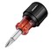 ARROW 5in1 Stubby Screwdriver MultiBit Screw Driver Nut Driver Premium S2 Steel Comfortable Grip with Phillips Slotted Hex Socket for Tight Spaces and Various Screw Tasks