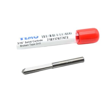 TEMO 316 Inch Solid Carbide Broken Taps Drill Extractor Damaged Taps and Bolts Extractor Easy Out Stripped Bolt Remover