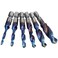 Mesee 6 Pieces HSS Tap Drill Bit Set M3 M4 M5 M6 M8 M10 Combination Drill Taps Bits Hex Shank Blue Coated Spiral Screw Thread Tapping Tools for Drilling Chamfering and Countersinking