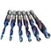 Mesee 6 Pieces HSS Tap Drill Bit Set M3 M4 M5 M6 M8 M10 Combination Drill Taps Bits Hex Shank Blue Coated Spiral Screw Thread Tapping Tools for Drilling Chamfering and Countersinking