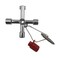 4 in 1 Universal Cross TriangleSquareRound Key 4 Ways Multifunction Alloy Key Wrench for Train Electrical Elevator Cabinet Valve 4 in 1 Key