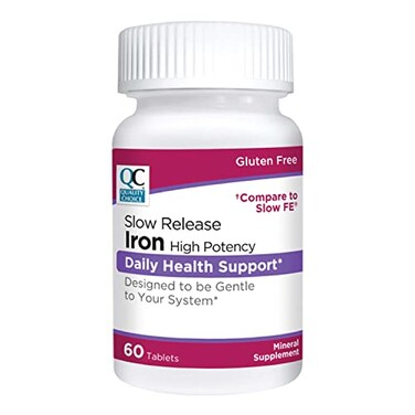 Quality Choice Iron High Potency Slow Release Tablets 45mg 60 Tabets Each
