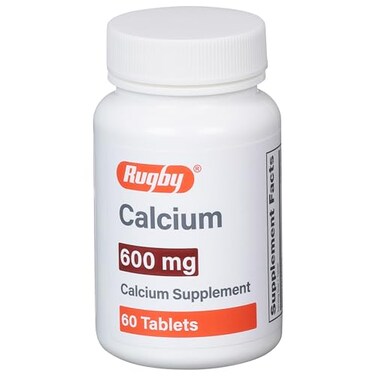 Rugby 600 mg Calcium Tablets Calcium Supplement 60 Count 1 Pack
