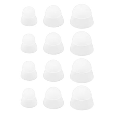 Micro Traders 6 Pairs Transparent Hearing Aid Domes Soft Silicone Double Layer Audiphone Ear Tips Replacements Earbud Audiphone Closed Domes Small Medium Large