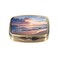 Dynippy Pill Case Pill Box with Mirror Retro Pocket 2 Compartment Medicine Case Vitamin Pill Organizer for Pocket Purse and Travel Retro Beach Sunset