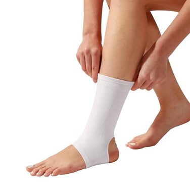 WrtmyR 2 Pack Ankle Brace Compression Sleeve Ankle Wrap Ankle Support for Women Men Ankle Compression Sock White Large 2 PACK