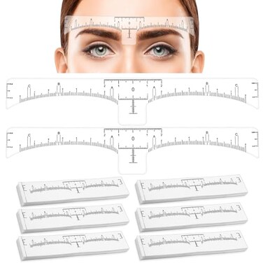 Abeillo 100 Pcs Eyebrow Ruler Stencils Abeillo Disposable Brow Ruler Sticker Microblading Eyebrow Template Brow Measuring Shaper Tool Eyebrow Mapping Makeup Tool