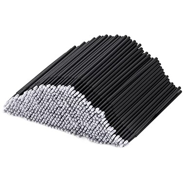 Tbestmax 500 Pcs Disposable Micro Applicator Brush Micro Swabs Eye Lashes Mascara Wands for Eyelash Extension Black