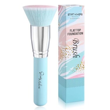 START MAKERS Makeup Brushes Foundation Brush for Liquid Makeup Flat Kabuki Foundation Brush Make up Brushes Liquid Blending Mineral Powder Buffing Stippling Flawless Face Brush Makeup ToolsBlue