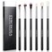 EVRCHGIEA Eye Makeup Brush Set 6 Pcs Professional Blending Eyeshadow Makeup Brushes for Concealer Eyebrows Eyeliner Soft Hairs Wood Handle Black and Silver
